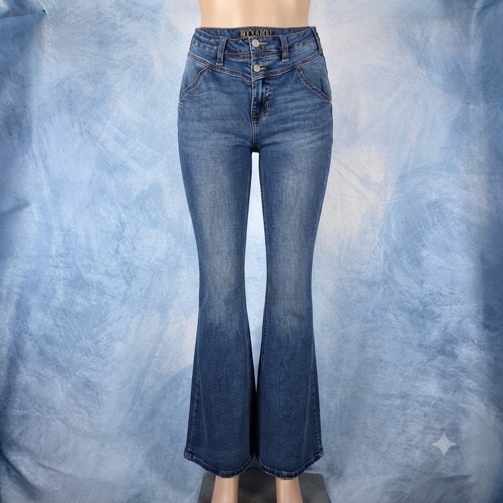 Citizens of Humanity Faye #003 Low Waist Full‎ Leg Jeans Blue Patch Pocket 25